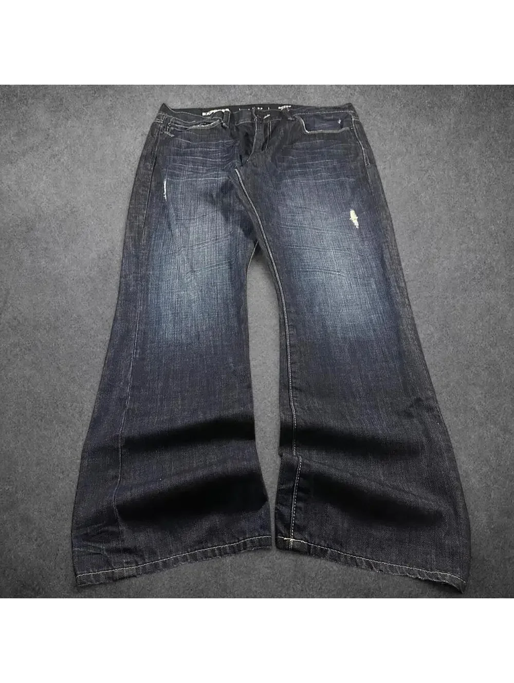 Y2K grunge express Rocco slim fit low rise bootcut distressed jeans - 36x32